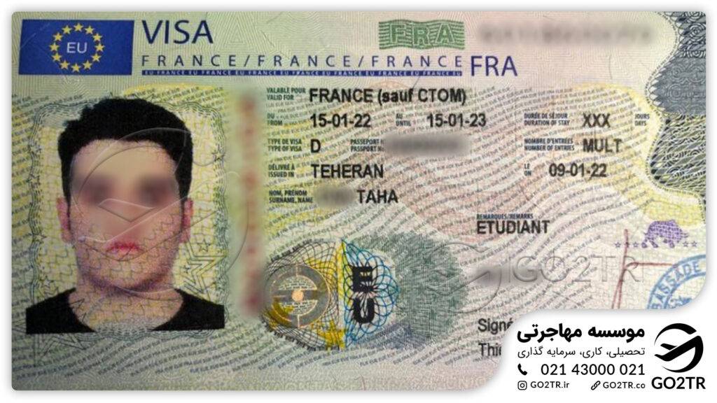نمونه موفق اخذ ویزای فرانسه توصط کارشناسان GO2TR