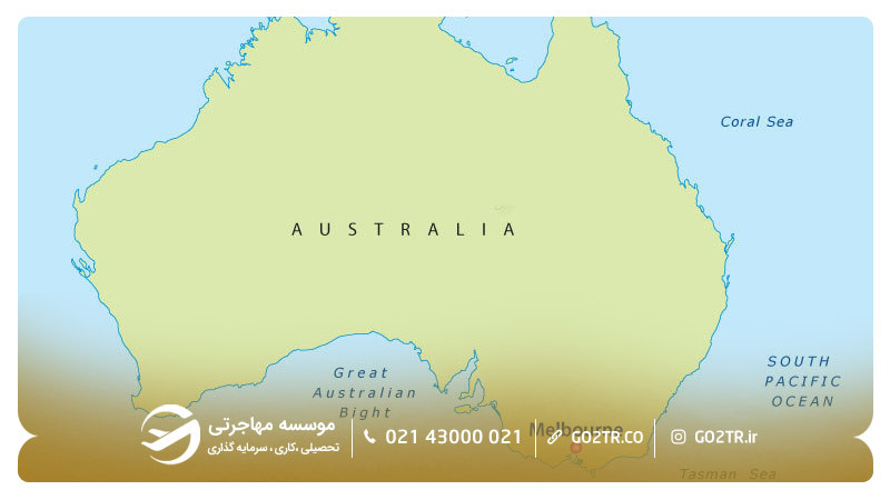           موقعیت جغرافیایی شهر ملبورن استرالیا