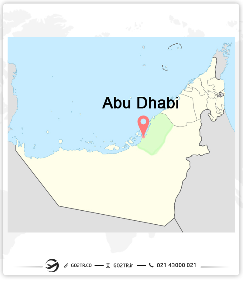موقعیت جعرافیایی شهر ابوظبی امارات