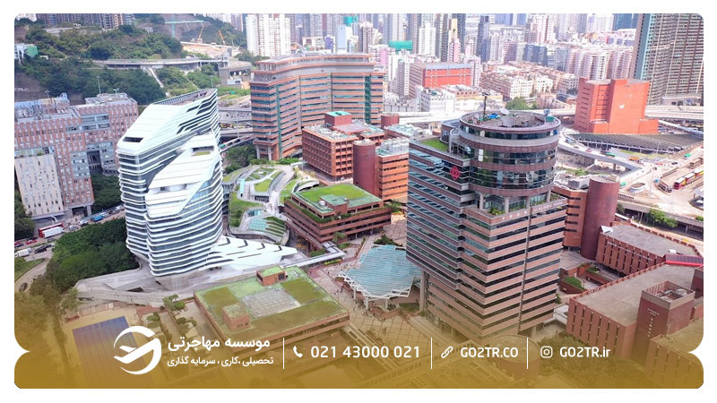 تصویری از نمای بالا دانشگاه پلی تکنیک هنگ کنگ