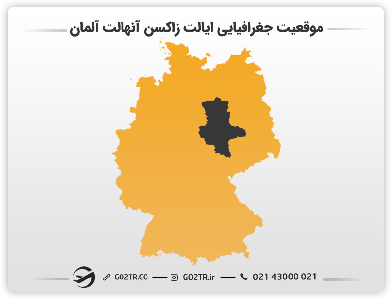 موقعیت جغرافیایی ایالت زاکسن آنهالت آلمان