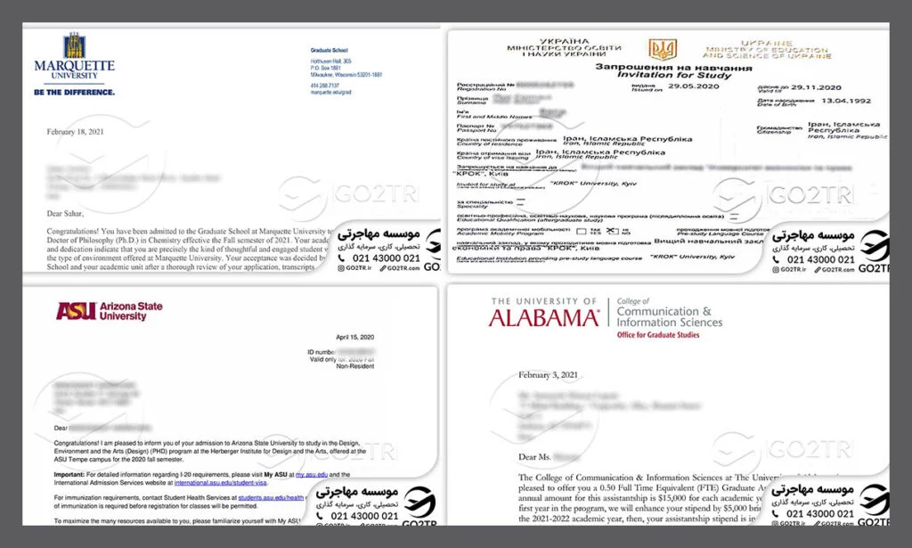 پرونده‌های موفق گوتوتی آر، لیست ویزاهای افرادی که توسط این موسسه اقدام کرده‌اند.
