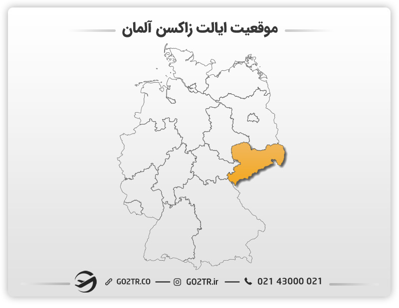 تصویری از موقعیت ایالت زاکسن آلمان