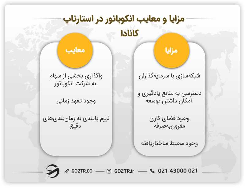 مزایا و معایب انکوباتور در استارتاپ کانادا