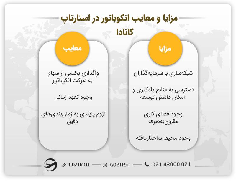مزایا و معایب انکوباتور در استارتاپ کانادا