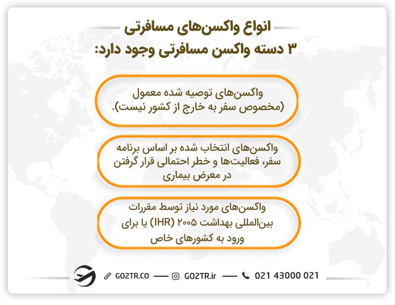 واکسن های اصلی مسافرتی