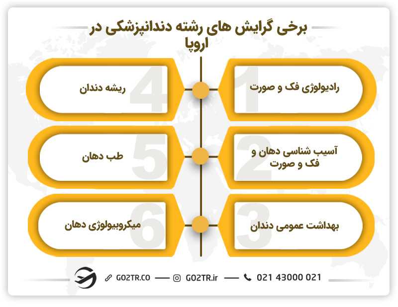 برخی گرایش‌‌های رشته دندانپزشکی در اروپا 