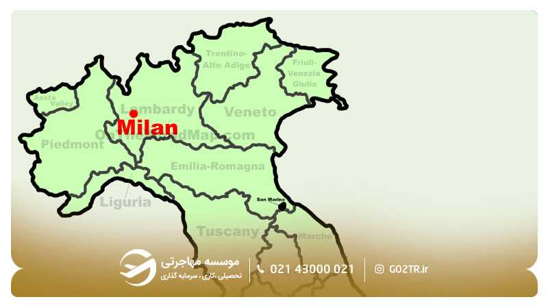 نقشه شهر میلان ایتالیا
