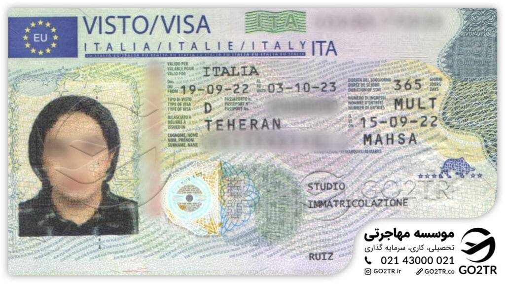 اخذ ویزای تحصیلی ایتالیا توسط کارشناسان GO2TR