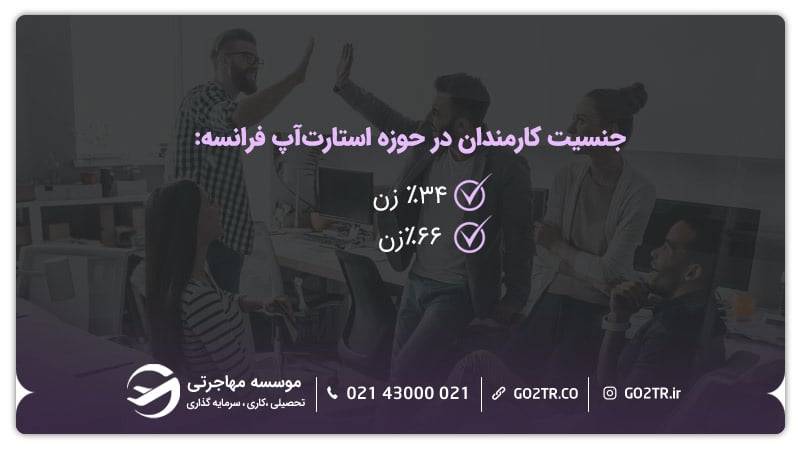 جنسیت کارمندان در حوزە استارت‌آپ فرانسە