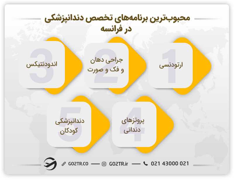 بهترین رشته های تخصص دندانپزشکی در فرانسه