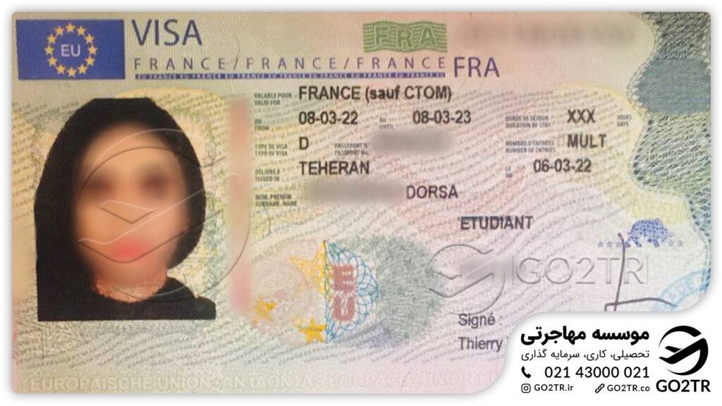 اخذ ویزای تحصیلی فرانسه توسط کارشناسان GO2TR