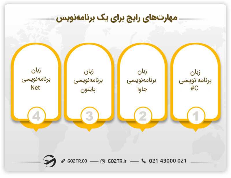 مهارت های رایج برای یک برنامه نویس