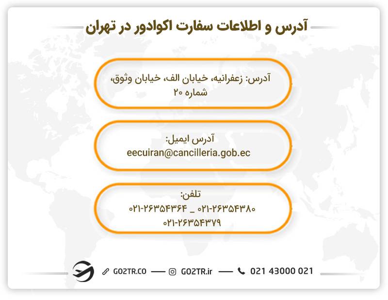 آدرس و اطلاعات سفارت اکوادور در تهران