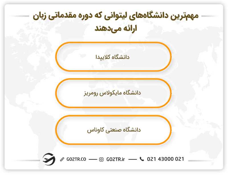 مهمترین دانشگاهها برای تحصیل بدون مدرک زبان در لیتوانی