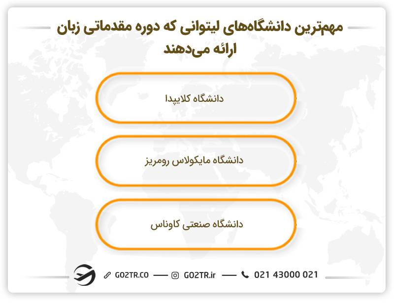 مهم‌ترین دانشگاه‌ها برای تحصیل بدون مدرک زبان در لیتوانی