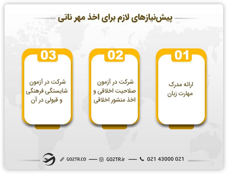 مدارک لازم برای اخذ مهر ناتی