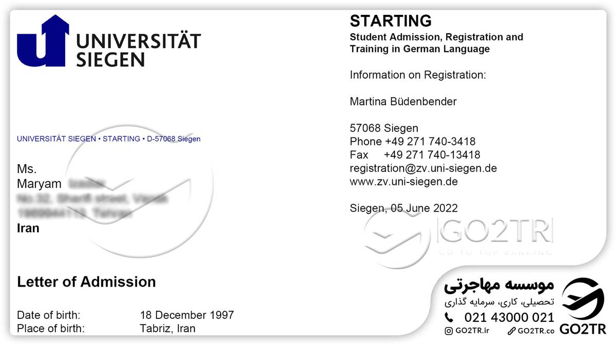 اخذ پذیرش از کشور آلمان توسط کارشناسان مهاجرتی گوتوتی‌آر