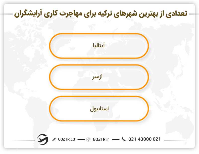 تعدادی از بهترین شهرهای ترکیه برای مهاجرت کاری آرایشگران