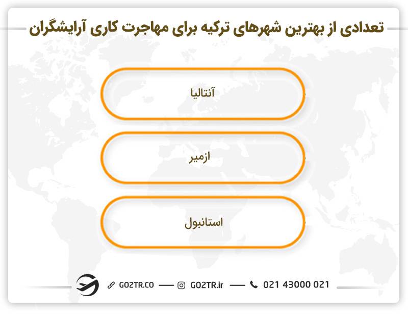 تعدادی از بهترین شهرهای ترکیه برای مهاجرت کاری آرایشگران
