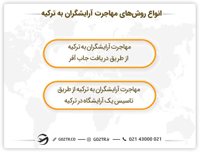 انواع روش‌های مهاجرت آرایشگران به ترکیه 