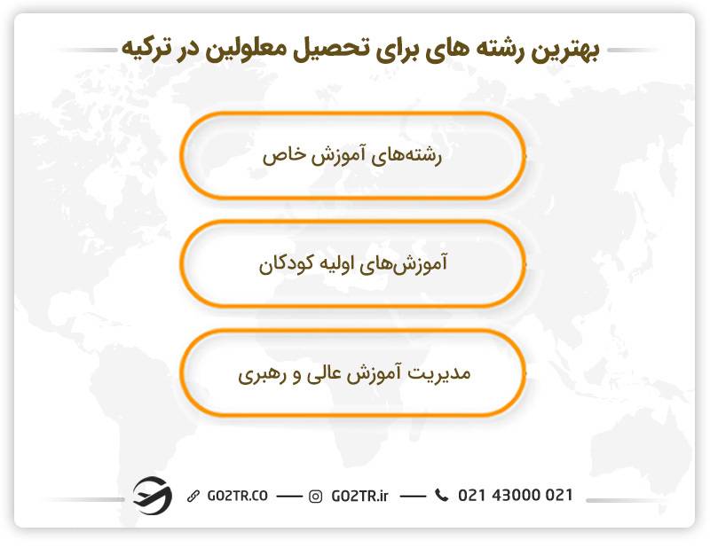 بهترین رشته های برای تحصیل معلولین در ترکیه
