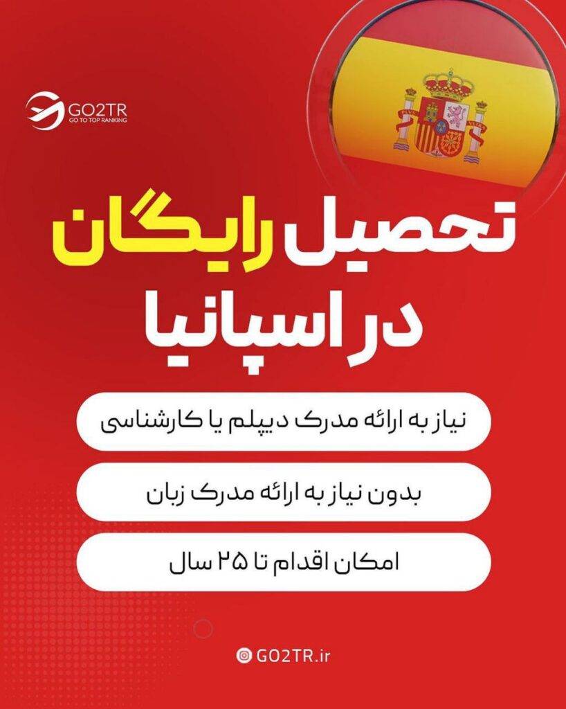 اینفوگرافی تحصیل رایگان در اسپانیا