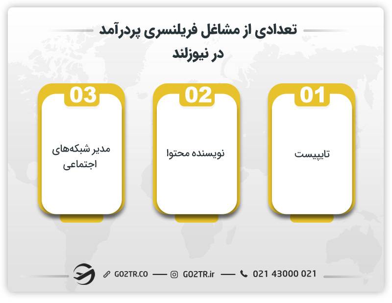 تعدادی از مشاغل پردرآمد آزاد و فریلنسری در نیوزلند 