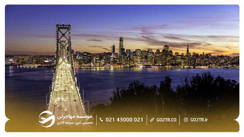 منظره غروب شهر سن فرانسیسکو (San Francisco)