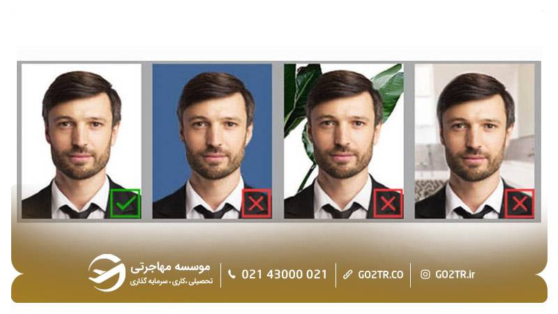 نمونه صحیح رنگ پس‌زمینه مناسب در عکس بیومتریک