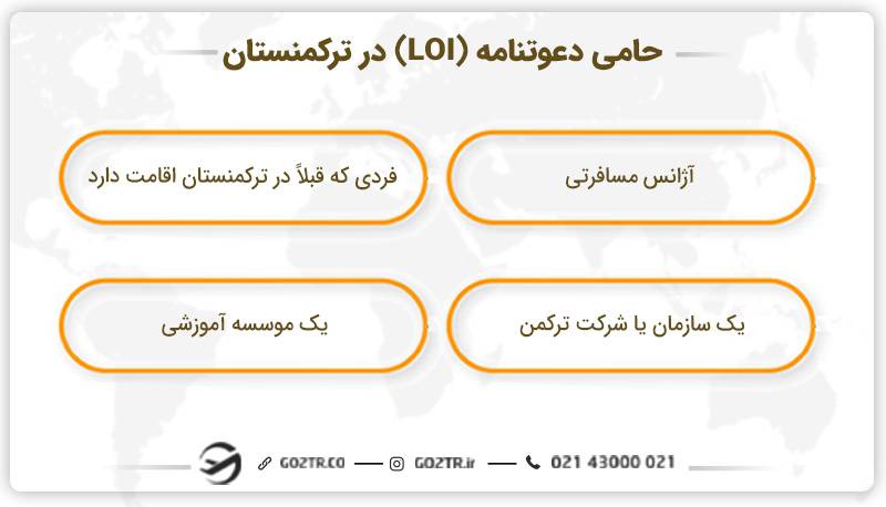 حامی دعوتنامه (LOI) در ترکمنستان