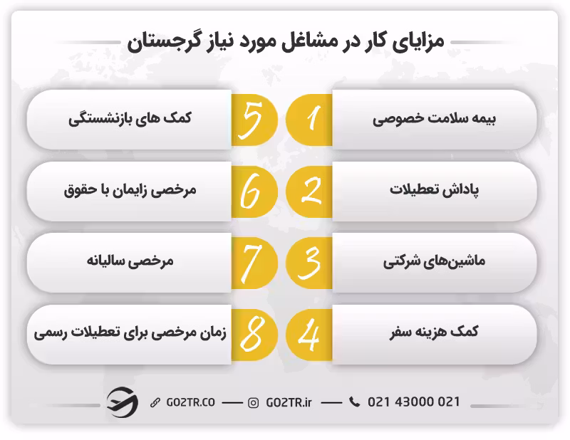 مزایای کار در مشاغل مورد نیاز گرجستان
