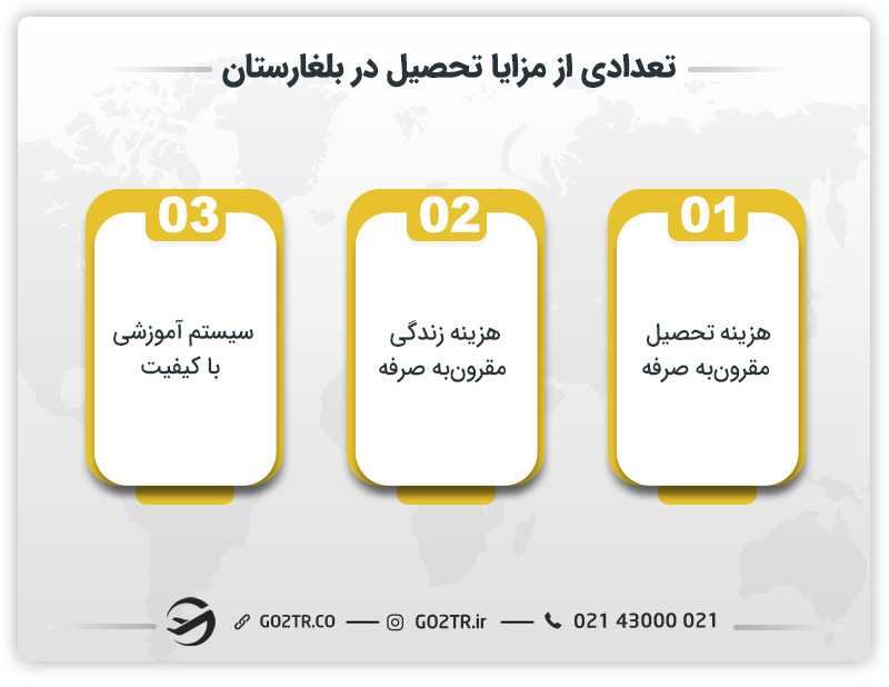 تعدادی از مزایا تحصیل در بلغارستان