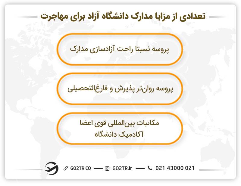 تعدادی از مزایا مدارک دانشگاه ازاد برای مهاجرت 