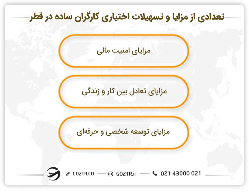 تعدادی از مزایا و تسهیلات اختیاری کارگران ساده در قطر