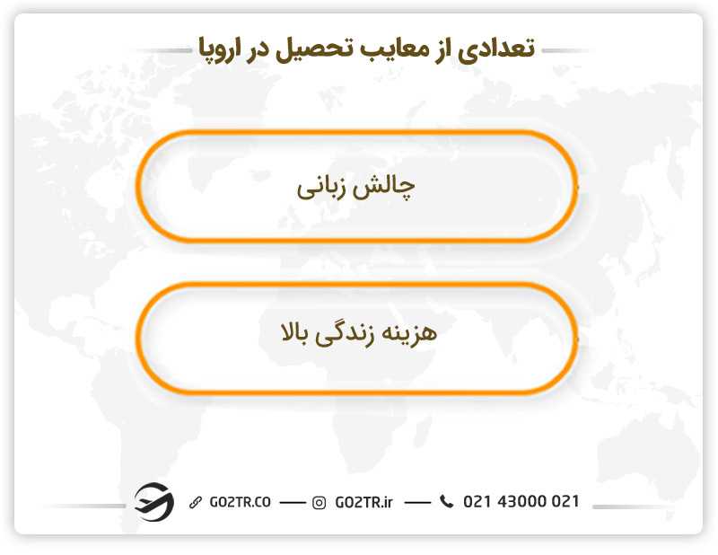 تعدادی از معایب تحصیل در اروپا