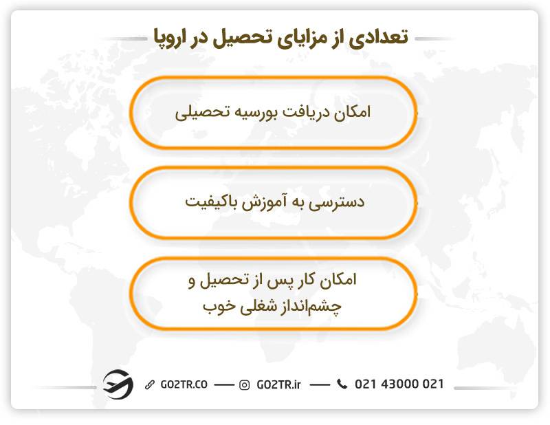 تعدادی از مزایای تحصیل در اروپا 