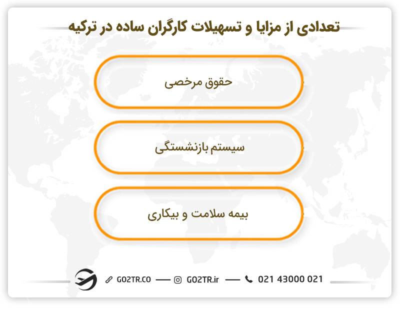 تعدادی از مزایا و تسهیلات کارگران ساده در ترکیه