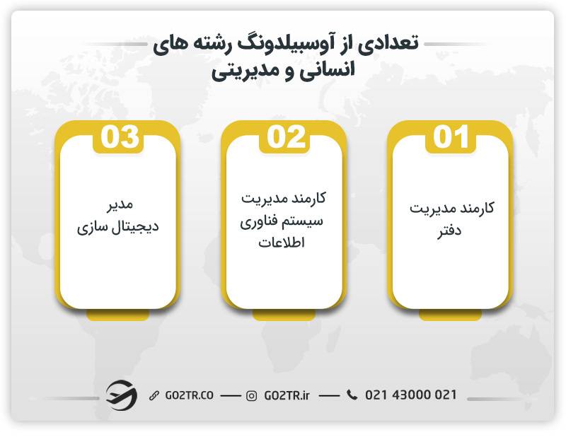 تعدادی از آوسبیلدونگ رشته های انسانی و مدیریتی