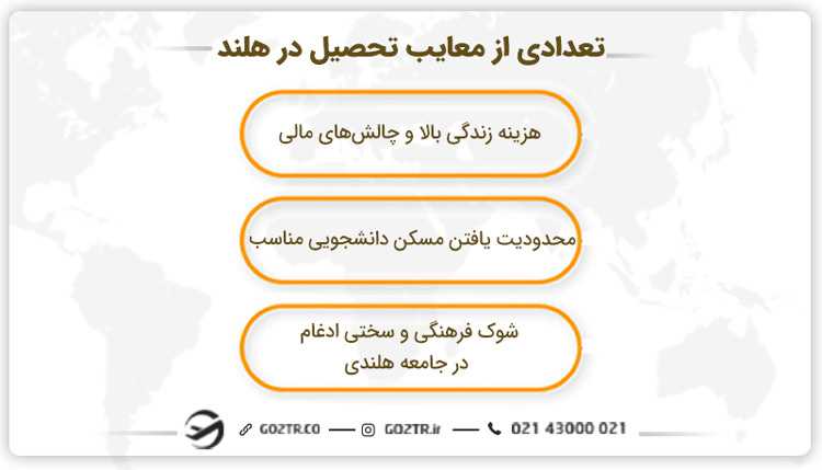 تعدادی از معایب تحصیل در هلند