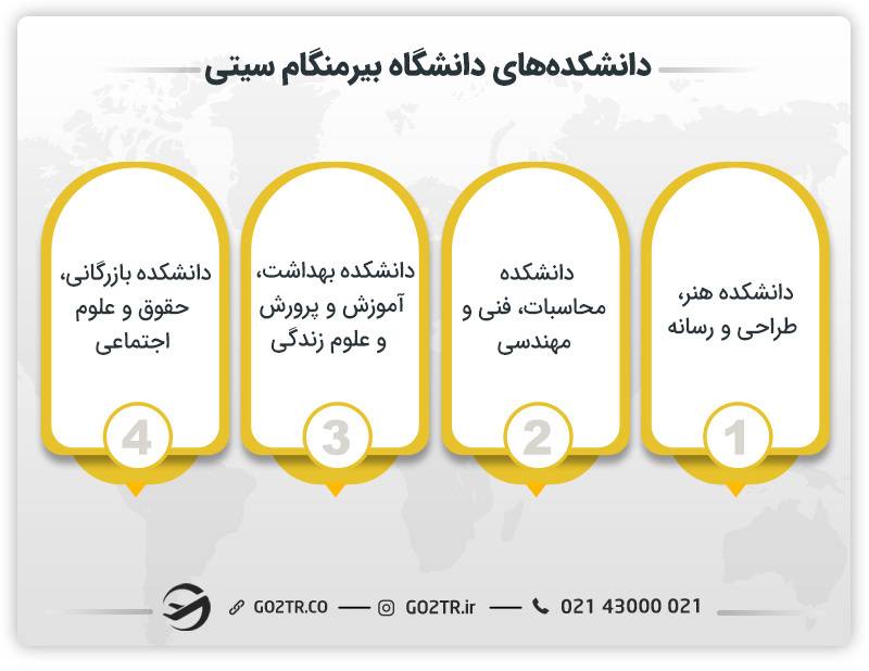 دانشکده‌های دانشگاه بیرمنگام سیتی انگلستان