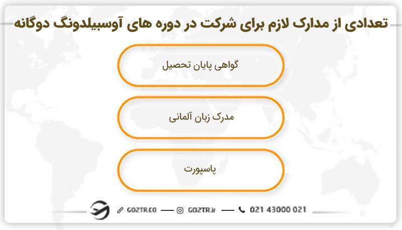 تعدادی از مدارک لازم برای شرکت در دوره های آوسبیلدونگ دوگانه