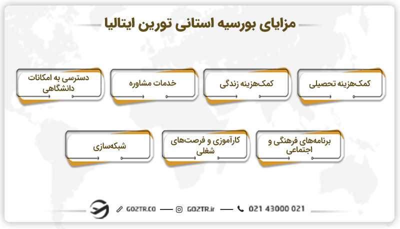 مزایای بورسیه استانی تورین ایتالیا
