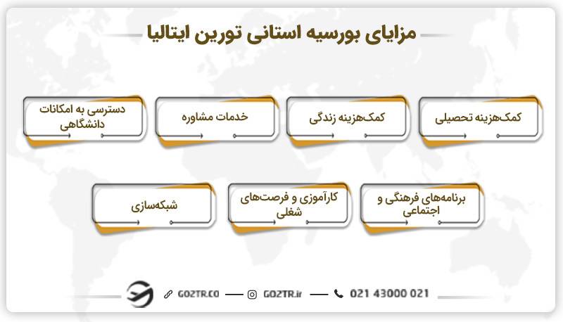 مزایای بورسیه استانی تورین ایتالیا