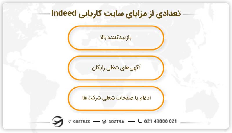 تعدادی از مزایای سایت کاریابی Indeed