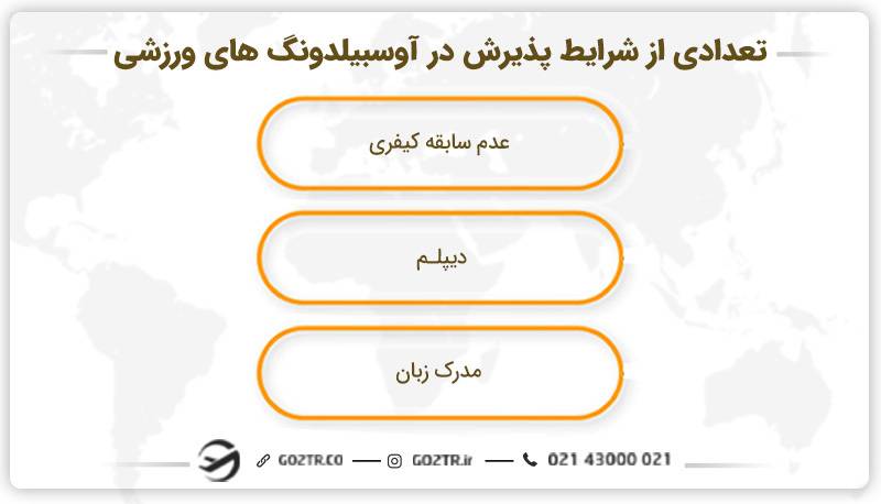 تعدادی از شرایط پذیرش در آوسبیلدونگ های ورزشی