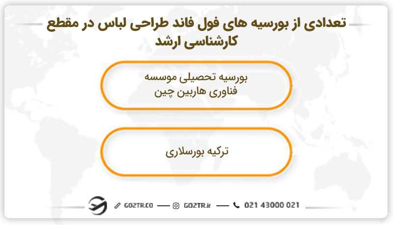 بورسیه فول فاند طراحی لباس در مقطع کارشناسی ارشد
