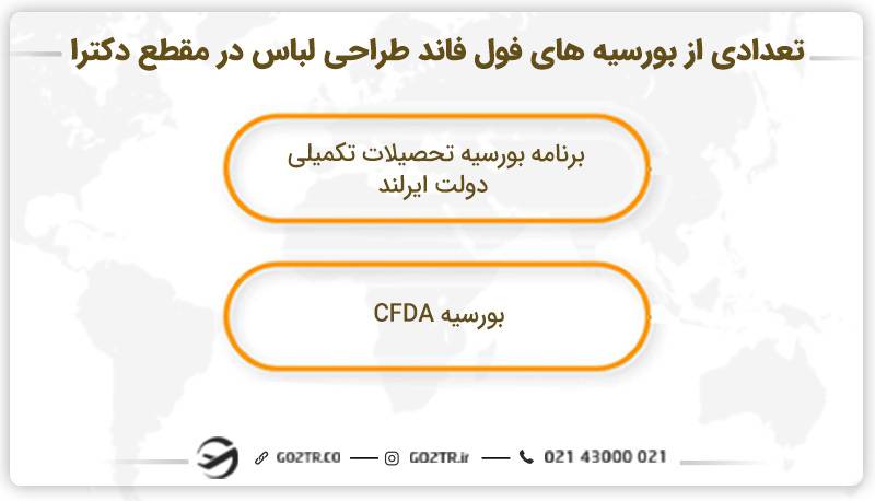 تعدادی از بورسیه های فول فاند طراحی لباس در مقطع دکترا