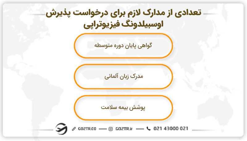 تعدادی از مدارک لازم برای درخواست پذیرش اوسبیلدونگ فیزیوتراپی