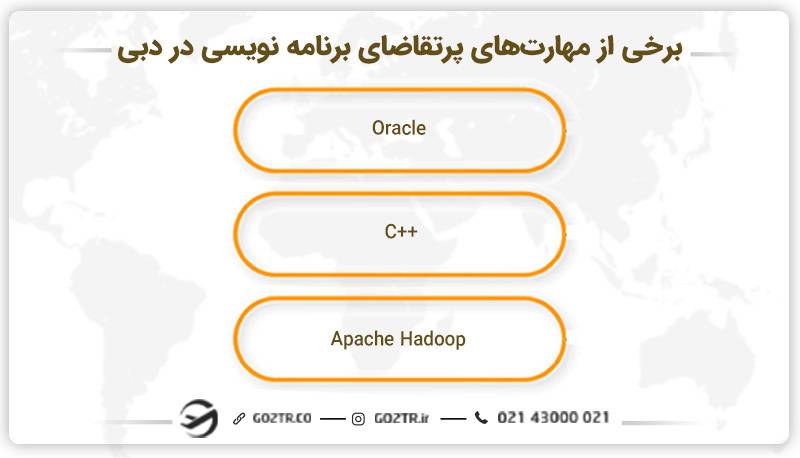 نمونه‌ای از مهارت‌های پرتقاضای برنامه نویسی در دبی